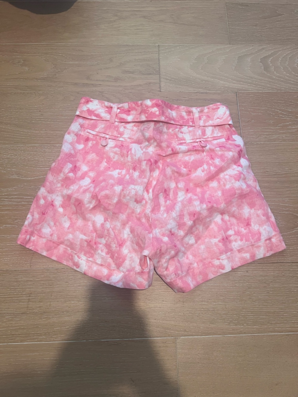 Faithfull the Brand Pink Tie-Dye High Waist Shorts with Belt Detail - Picture 6 of 6